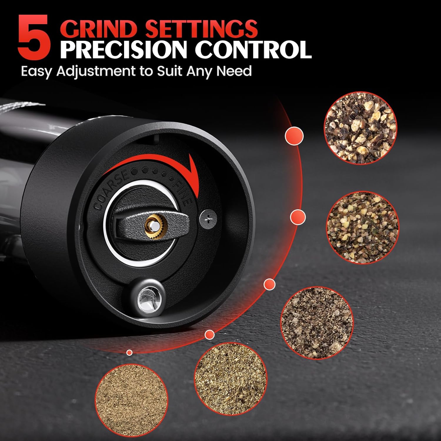 Electric Salt and Pepper Grinder Set Automatic Battery Pepper Mill
