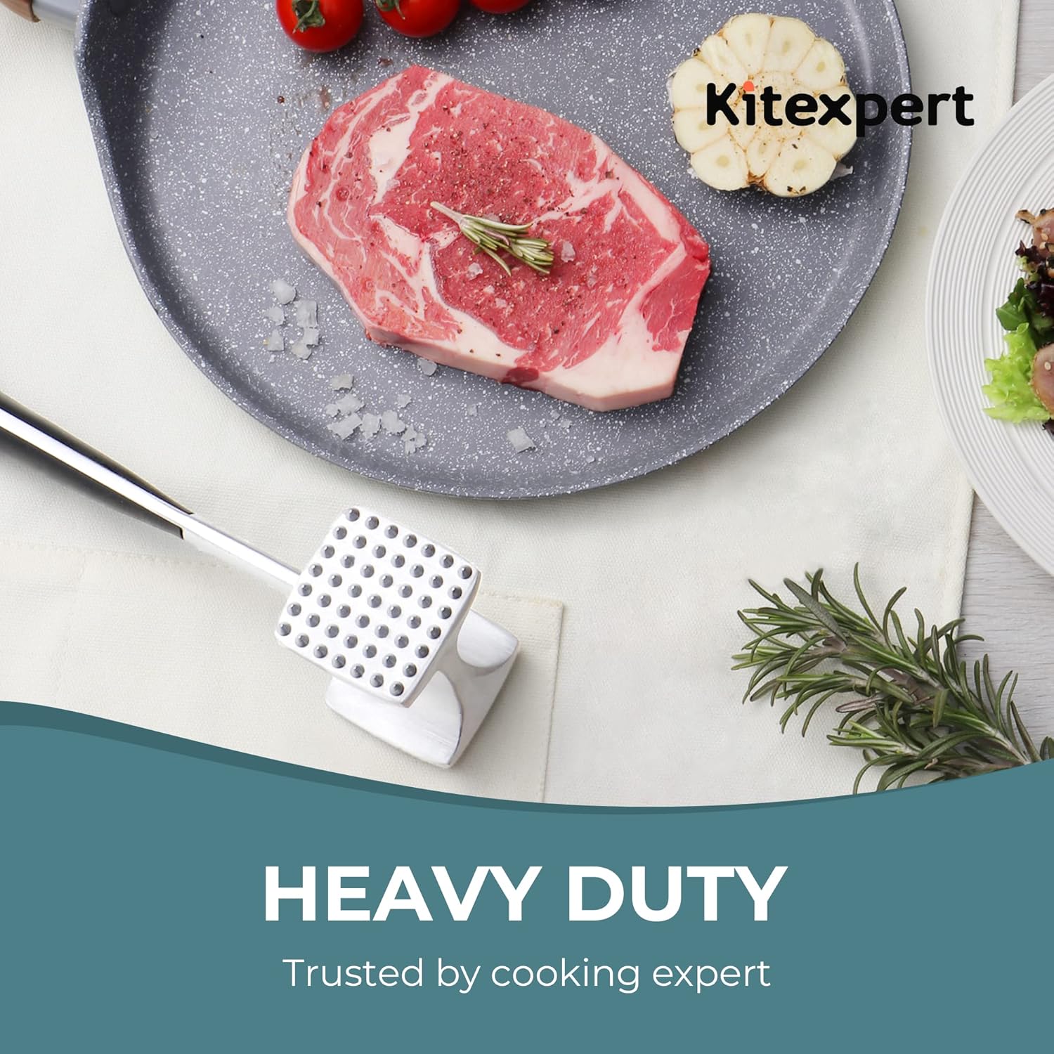 Meat Tenderizer Hammer with Comfortable-Grip Handle